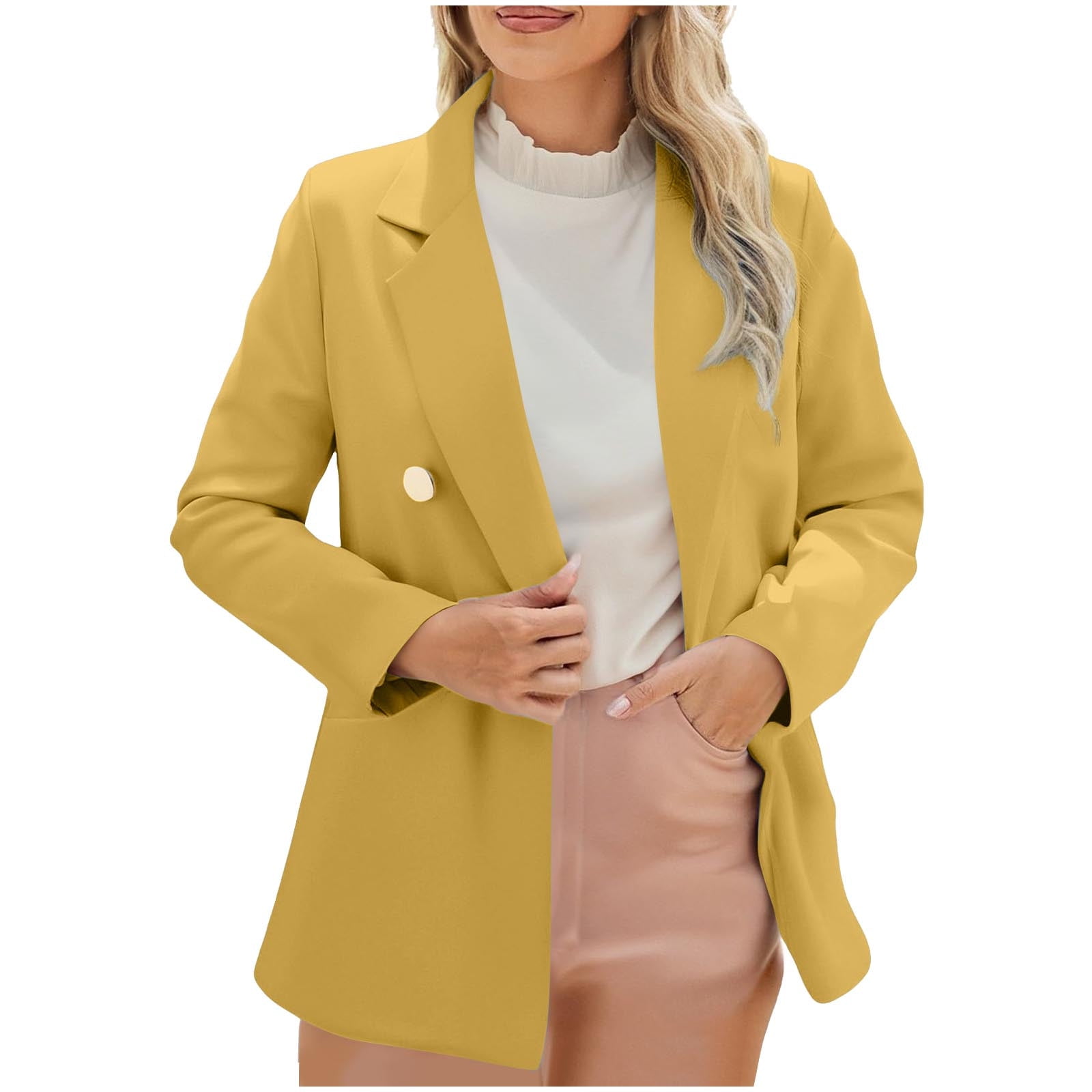Atogsazn Oversized Blazer Jacket for Women Double-Breasted Suit