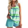thumbnail image 1 of Atogsazn Plus Size Tankini Swimsuits for Women with Shorts Strappy Bathing Suits Two Piece Tummy Control Athletic Swimwear Green XL, 1 of 5