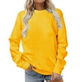 thumbnail image 1 of Atogsazn Shirts for Women Long Sleeve Pullover Tops Loose Sweatshirt Casual Round Neck Blouse Yellow XXL, 1 of 5