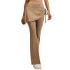 Atogsazn Skirted Leggings for Women Flare Leg Stretchy Leggings Yoga Tennis Tummy Control High Waist Pants Trouser Khaki L Fashion