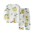 thumbnail image 1 of Atogsazn Summer Baby Girl Boy Pajamas Set Clearance Kids Casual Long Sleeve Loungewear Thin Air-conditioned Clothes Home Clothing Two Piece Set 2-3 Years Army Green, 1 of 4