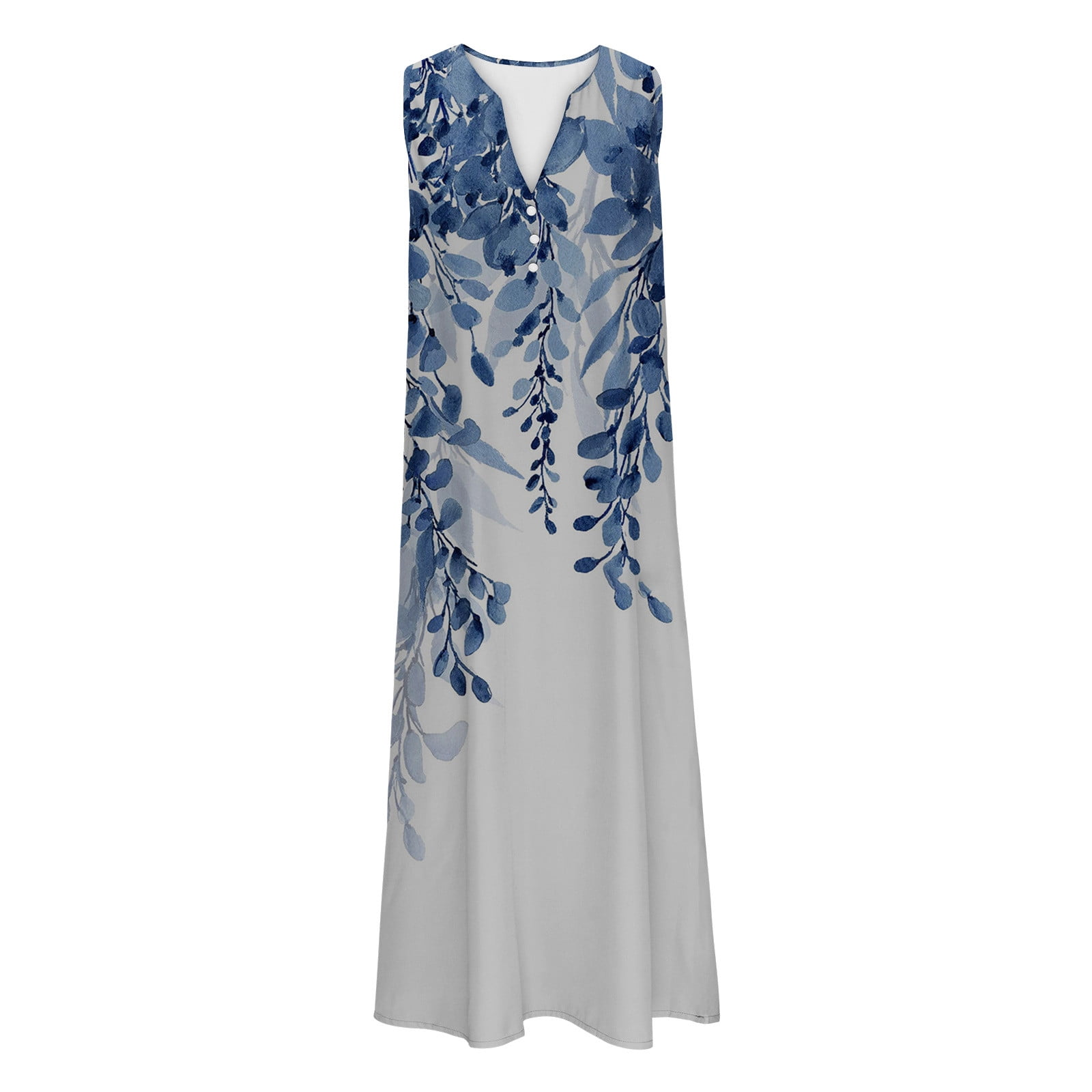 Women's Floral Print Wrap Maxi Dress - Sleeveless, A-Line, Patchwork Ruffle Hem, For Summer, Business Casual, Or Teacher