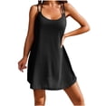 thumbnail image 1 of Atogsazn Summer Dresses for Women Casual Sleeveless Solid Round Neck Loose Beach Dress Holiday Mini Dresses Black XL on Clearance, 1 of 8