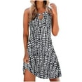 thumbnail image 1 of Atogsazn Sundresses for Women 2024 Sleeveless Round Neck Printing Loose Flowy Tank Sundress Women's Casual Summer Dress Black XL on Clearance, 1 of 8