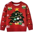 thumbnail image 1 of Atogsazn Toddler Baby Boy Christmas Sweater Kids Long Sleeve Pullover Sweatshirts Fall Winter Clothing Tops Outerwear 07-Red 5-6 Years Fashion, 1 of 3