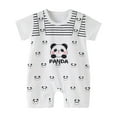 thumbnail image 1 of Atogsazn Toddler Baby Boy Clothes Infant Summer Short Sleeve Cotton Jumpsuit Romper Outfit Outerwear 02-White 3-6 Months on Clearance, 1 of 4