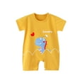 thumbnail image 1 of Atogsazn Toddler Baby Boy Clothes Infant Summer Short Sleeve Cotton Jumpsuit Romper Outfit Outerwear 06-Yellow 3-6 Months on Clearance, 1 of 3