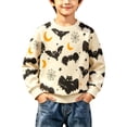 thumbnail image 1 of Atogsazn Toddler Baby Boys Fleece Halloween Sweaters Kids Casual Long Sleeve Pullover Sweatshirts Fall Winter Tops Khaki 6-7 Years Fashion, 1 of 7