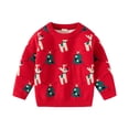 thumbnail image 1 of Atogsazn Toddler Baby Boys Girls Christmas Sweater Kids Fleece Long Sleeve Pullover Sweaters Winter Warm Clothes A-Red 2-3 Years on Clearance, 1 of 4