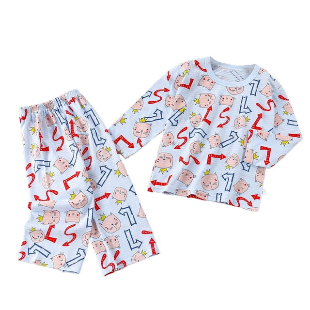Atogsazn Toddler Baby Boys Girls Cotton Pajama Set Kids Cute Print Long
