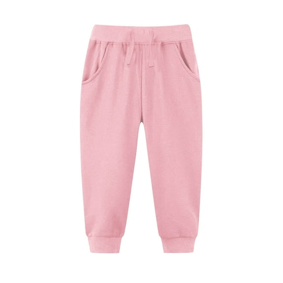 Atogsazn Toddler Baby Boys Jogger Sweatpants Athletic Elastic Waist Pants Fall Winter Clothes with Pockets A-Pink 5-6 Years on Clearance