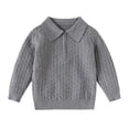 thumbnail image 1 of Atogsazn Toddler Baby Boys Knitted Sweater Kids Casual Quarter Zip Long Sleeve Sweatshirt Fall Tops Clothes Gray 2-3 Years Fashion, 1 of 9