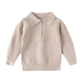 thumbnail image 1 of Atogsazn Toddler Baby Boys Knitted Sweater Kids Casual Quarter Zip Long Sleeve Sweatshirt Fall Tops Clothes Khaki 5-6 Years Fashion, 1 of 9