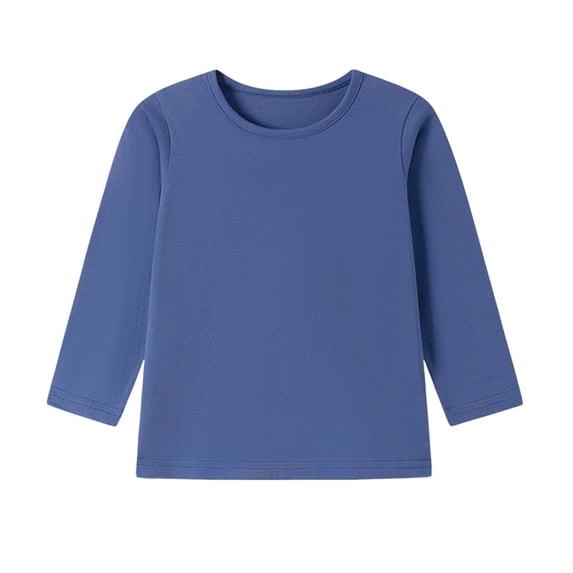 Atogsazn Toddler Baby Boys Long Sleeve Sweatshirt Kids Casual Cotton Pullover T-shirt Clothes Navy 6-7 Years Fashion