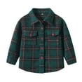 thumbnail image 1 of Atogsazn Toddler Baby Boys Plaid Shirt Casual Button Down Long Sleeve Flannel Shirts Fall Winter Clothes with Pocket Navy 6-7 Years Fashion, 1 of 9