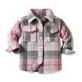 thumbnail image 1 of Atogsazn Toddler Baby Boys Plaid Shirt Casual Button Down Long Sleeve Flannel Shirts Fall Winter Clothes with Pocket Pink 2-3 Years Fashion, 1 of 8