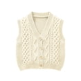 thumbnail image 1 of Atogsazn Toddler Baby Boys V Neck Knitted Sweater Kids Casual Button Down Sleeveless Vest Fall Winter Tops Beige 3-4 Years Fashion, 1 of 9