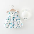 thumbnail image 1 of Atogsazn Toddler Baby Girl Dress Casual Floral Ruffle Sundress Suspender Sleeveless Dresses Fashion Clothes Outfit 02-Blue 6-12 Months, 1 of 7