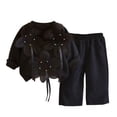 thumbnail image 1 of Atogsazn Toddler Baby Girls Clothes Set Newborn Bow Long Sleeve Sweatshirt & Wide Leg Pants Outfit 2 Piece Outfits Black 3-4Years Fashion, 1 of 5