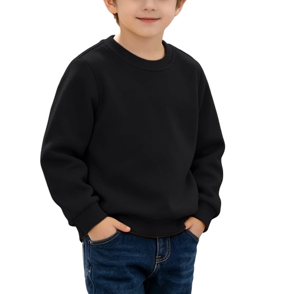 Atogsazn Toddler Baby Girls Cotton Sweatshirt Casual Crew Neck Long Sleeve Pullover Sweater Looe Fit Tops Black 6-7 Years Fashion