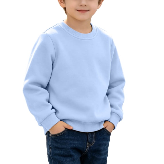 Atogsazn Toddler Baby Girls Cotton Sweatshirt Casual Crew Neck Long Sleeve Pullover Sweater Looe Fit Tops Light Blue 6-7 Years Fashion