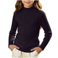 thumbnail image 1 of Atogsazn Toddler Baby Girls Knitted Cotton Sweater Turtleneck Long Sleeve Pullover Sweaters Fall Winter Tops Black 3-6 Years Fashion, 1 of 7