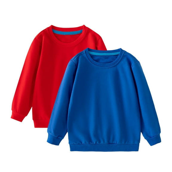 Atogsazn Toddler Boys 2PC Fall Wintet Clothes Kids Fleece Long Sleeve Sweatshirt Oversized Tops Outfit Tee Red 1-2 Year