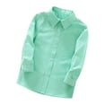 thumbnail image 1 of Atogsazn Toddler Boys Basic Shirts Kids Casual Summer Button Down Long Sleeve Shirt School Uniform Top 03-Green 3-4 Years, 1 of 4