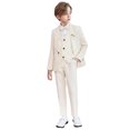 thumbnail image 1 of Atogsazn Toddler Boys Blazer Clothes Set Kids Long Sleeve Jacket Pants Outfit Wedding Prom Party Clothes 06-Beige 12-24 Months, 1 of 9