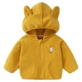 thumbnail image 1 of Atogsazn Toddler Boys Fleece Jacket Kids Plush Long Sleeve Hooded Jackets Winter Clothes Outerwear Fashion Yellow 1-2 Years, 1 of 3