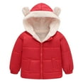 thumbnail image 1 of Atogsazn Toddler Boys Girls Fleece Lined Coat Zip Up Long Sleeve Hooded Jackets Fall Winter Solid Color Clothes A-Red 5-6 Years, 1 of 8