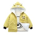 thumbnail image 1 of Atogsazn Toddler Boys Girls Fleece Lined Coat Zip Up Long Sleeve Hooded Jackets Fall Winter Solid Color Clothes B-Yellow 6-8 Years on Clearance, 1 of 5