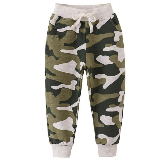 Atogsazn Toddler Boys Girls Jogger Pants Kids Cotton Elastic Waist Sweatpants with Drawstring Baby Fall Winter Clothes Camouflage 2-3 Years