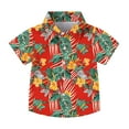 thumbnail image 1 of Atogsazn Toddler Boys Hawaiian Shirts Kids Casual Short Sleeve Shirts Summer Beach Top Clothing for Children Red 5-6 Years, 1 of 9