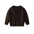 thumbnail image 1 of Atogsazn Toddler Boys Knitted Sweater Kids Fleece Girl V Neck Long Sleeve Sweatshirt Fall Top Clothing 02-Brown 3-4Years Fashion, 1 of 5