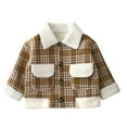 thumbnail image 1 of Atogsazn Toddler Boys Plaid Flannel Shirt Kids Fleece Button Down Long Sleeve Jacket Fuzzy Fall Tops Clothes with Pocket Brown 9-10Years Fashion, 1 of 5