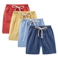 thumbnail image 1 of Atogsazn Toddler Boys Summer Linen 4Pcs Shorts Girls Athletic Jogger Drawstring Short Pant Wide Leg Pants for Boy's Blue 5-6 Years, 1 of 9
