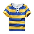 thumbnail image 1 of Atogsazn Toddler Boys Summer Tshirt Kids Casual Cotton Short Sleeve T-shirt Basic Top Clothes for Children 03-Yellow 7-8 Years on Clearance, 1 of 4