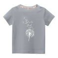 thumbnail image 1 of Atogsazn Toddler Girl Boy Clothes Clearance Toddler Kids Unisex Summer Short Sleeve Round Neck Cotton T-Shirt Tops Fashion Cute Printed Blouse Graphic Tee 4-5 Years Gray, 1 of 3