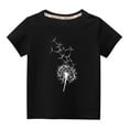 thumbnail image 1 of Atogsazn Toddler Girl Boy Clothes Clearance Toddler Kids Unisex Summer Short Sleeve Round Neck Cotton T-Shirt Tops Fashion Cute Printed Blouse Graphic Tee 5-6 Years Black, 1 of 3