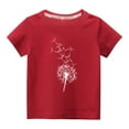 thumbnail image 1 of Atogsazn Toddler Girl Boy Clothes Clearance Toddler Kids Unisex Summer Short Sleeve Round Neck Cotton T-Shirt Tops Fashion Cute Printed Blouse Graphic Tee 9-10 Years Red, 1 of 3