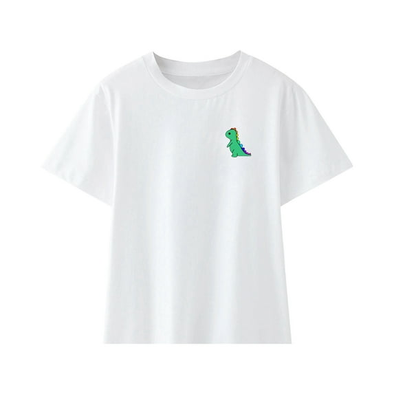 Atogsazn Toddler Girl Boy Clothes Clearance Unisex Toddler Short Sleeve Basic Cotton T-Shirt Summer Casual Crew Neck Loose Blouse Tops Graphic Tee 13-14 Years White