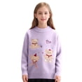 thumbnail image 1 of Atogsazn Toddler Girl Knitted Sweater Kids Casua Long Sleeve Pullover Winter Warm Sweaters Tops Clothing Outerwear 06-Purple 5-6 Years Fashion, 1 of 7