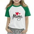 thumbnail image 1 of Atogsazn Toddler Girl Mother's Day Tshirt Kids Casual Colorblock Short Sleeve T-shirt Clothing Basic Top for Boy 01-Green 3-4 Years, 1 of 2