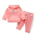 thumbnail image 1 of Atogsazn Toddler Girls Clothes Set Girls Winter Hoodies Sweatshirt and Pants Outfit Suit Infant Fall Clothing Set Pink 6-12 Months on Clearance, 1 of 9