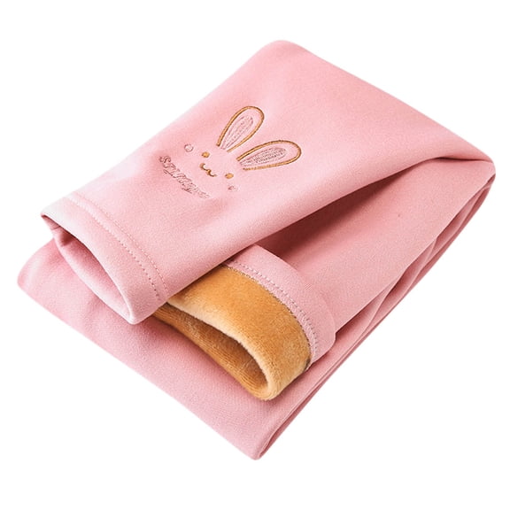 Atogsazn Toddler Girls Fleece Lined Legging Pants Kids Cotton Yoga Elastic Waist Pants Athletic Fall Winter Clothes A-Pink 1-2 Years
