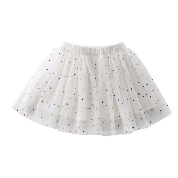 Atogsazn Toddler Girls Girls Tulle Skirt Toddler Girls Cute Party Dance Solid Color Embroidery Net Yarn Tulle Princess Dress Skirt 9-10 Years Beige