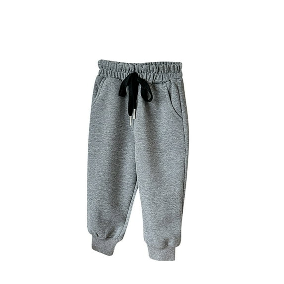 Atogsazn Toddler Girls Jogger Pants Kids Cotton Elastic Waist Sweatpants Loose Athletic Pants Winter Clothes for Children Dark Gray 2-3 Years