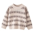 thumbnail image 1 of Atogsazn Toddler Girls Knitted Sweater Kids Casual Long Sleeve Pullover Sweaters Winter Warm Tops Clothing Outfit Beige 1-2 Years Fashion, 1 of 7