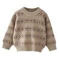 thumbnail image 1 of Atogsazn Toddler Girls Knitted Sweater Kids Casual Long Sleeve Pullover Sweaters Winter Warm Tops Clothing Outfit Khaki 1-2 Years Fashion, 1 of 7